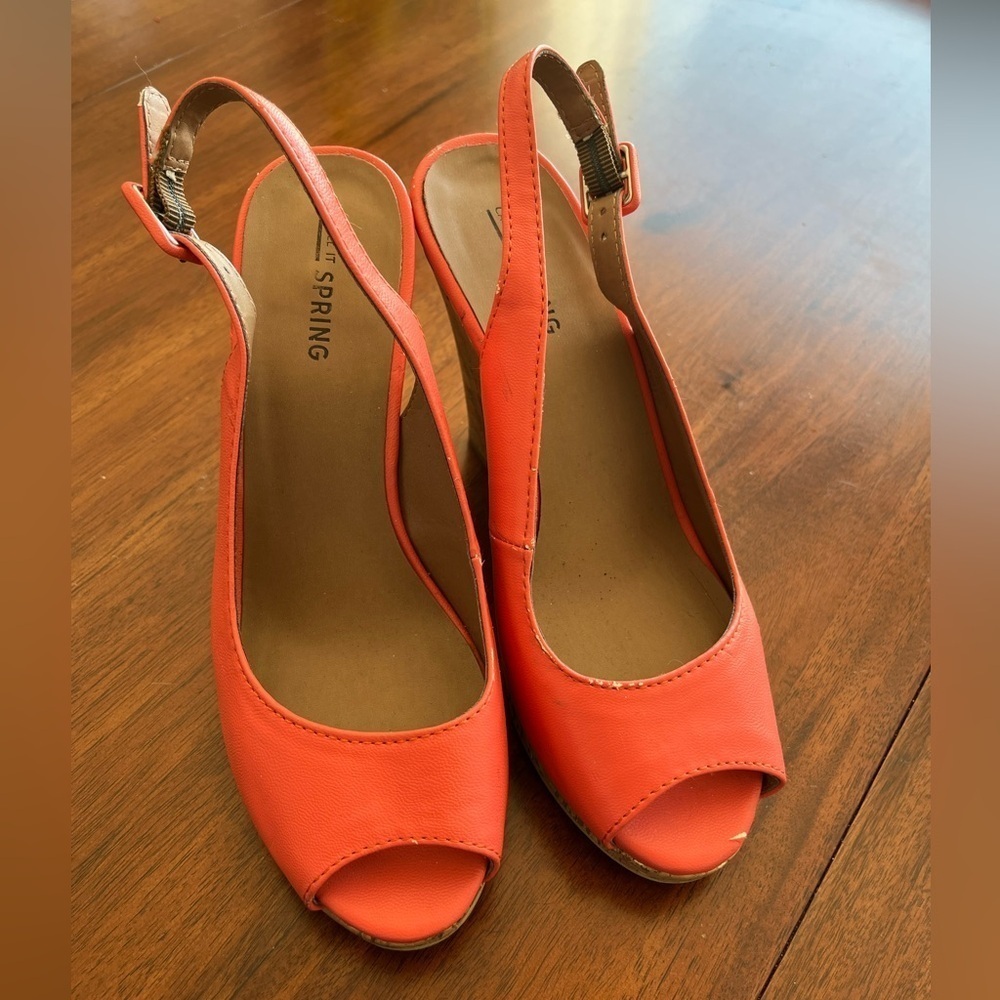 Pink Peep-Toe Slingback Heels size 7 - Picture 2 of 7